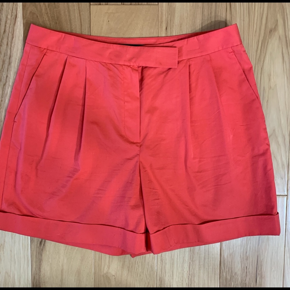 Elie Tahari Coral Pleated Roll-Hem Shorts
